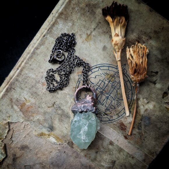 Electroformed Fluorite Necklace - Picture 4 of 6